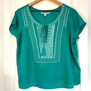 American Eagle Outfitters Peasant-Style Top | turquoise | M
